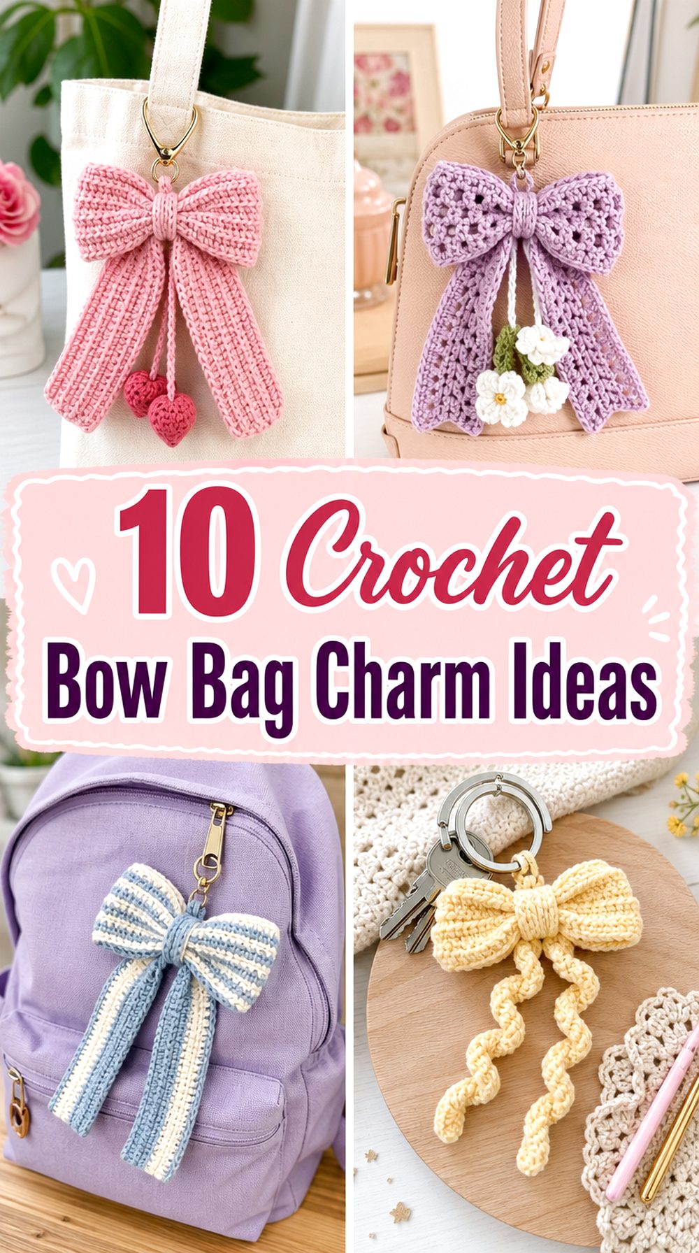 Crochet Bow Bag Charm Ideas