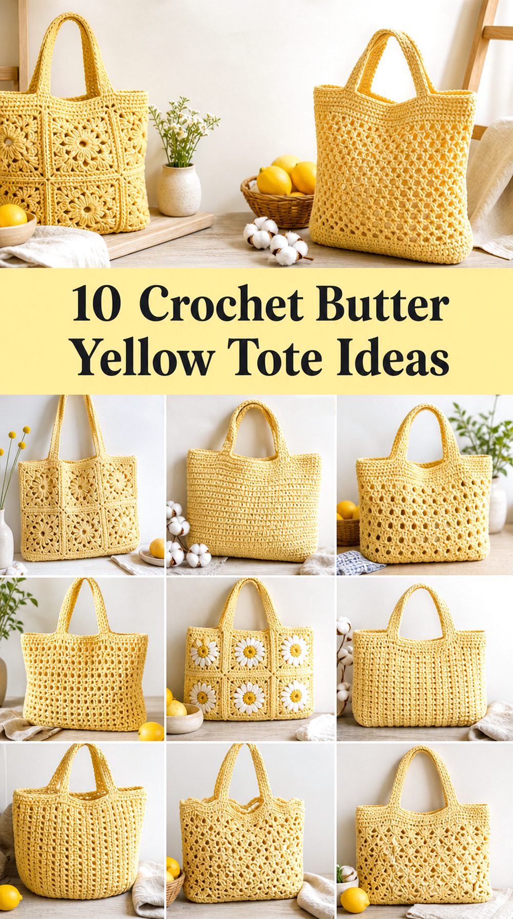 Crochet Butter Yellow Tote Ideas