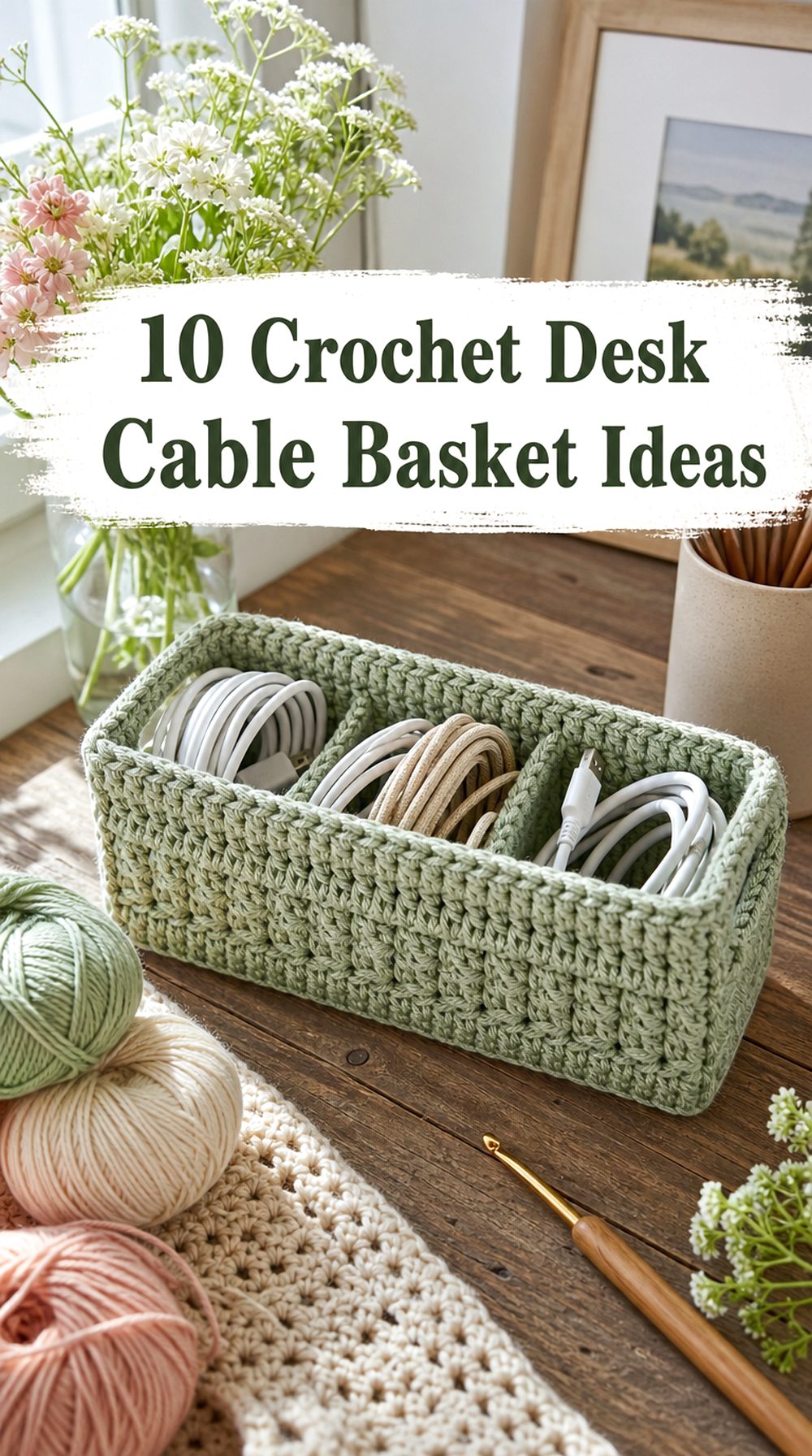 Crochet Desk Cable Basket Ideas
