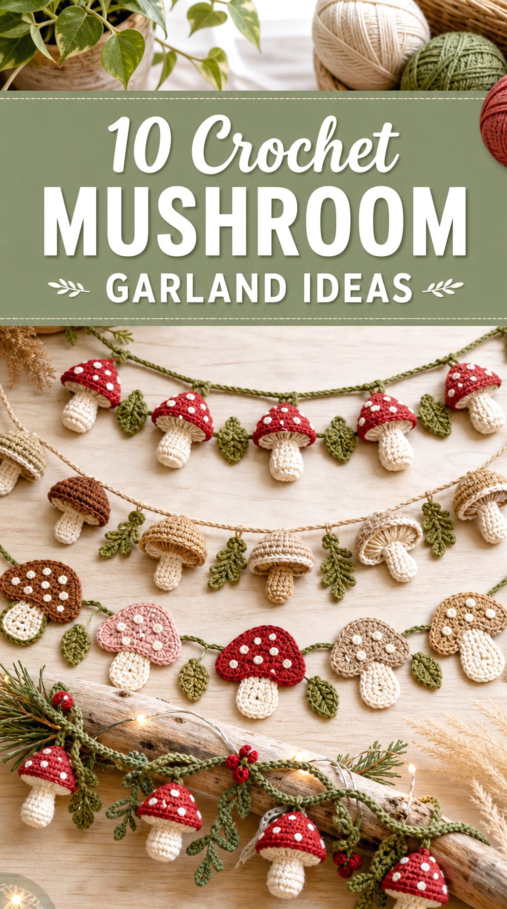 Crochet Mushroom Garland Ideas