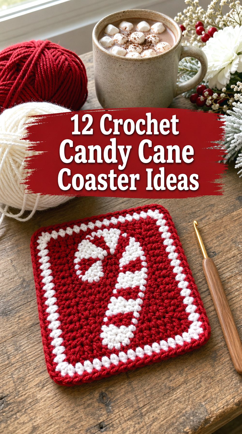 Crochet Candy Cane Coaster Ideas