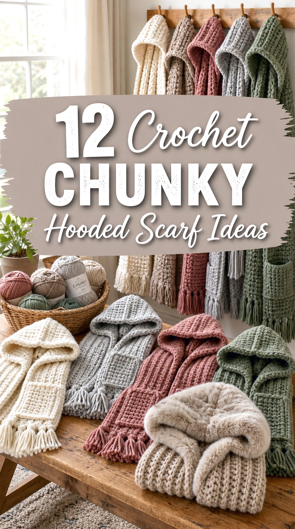 Crochet Chunky Hooded Scarf Ideas