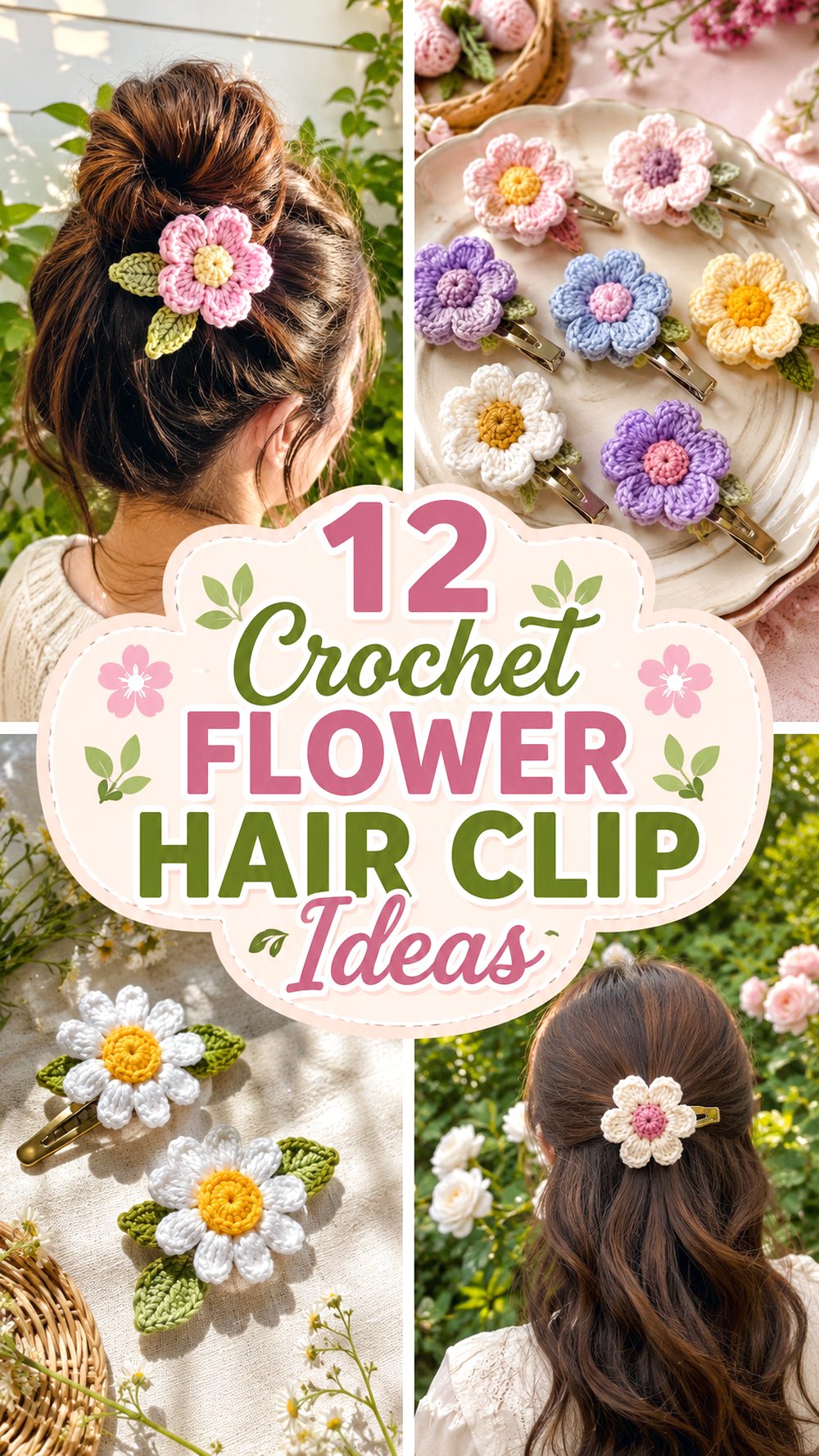 Crochet Flower Hair Clip Ideas