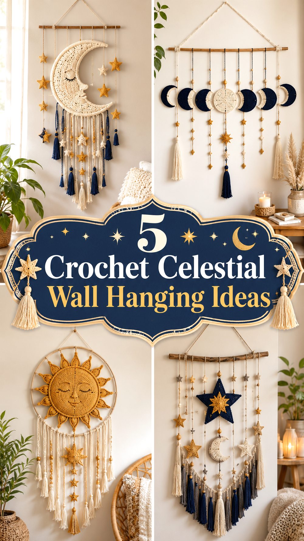 Crochet Celestial Wall Hanging Ideas