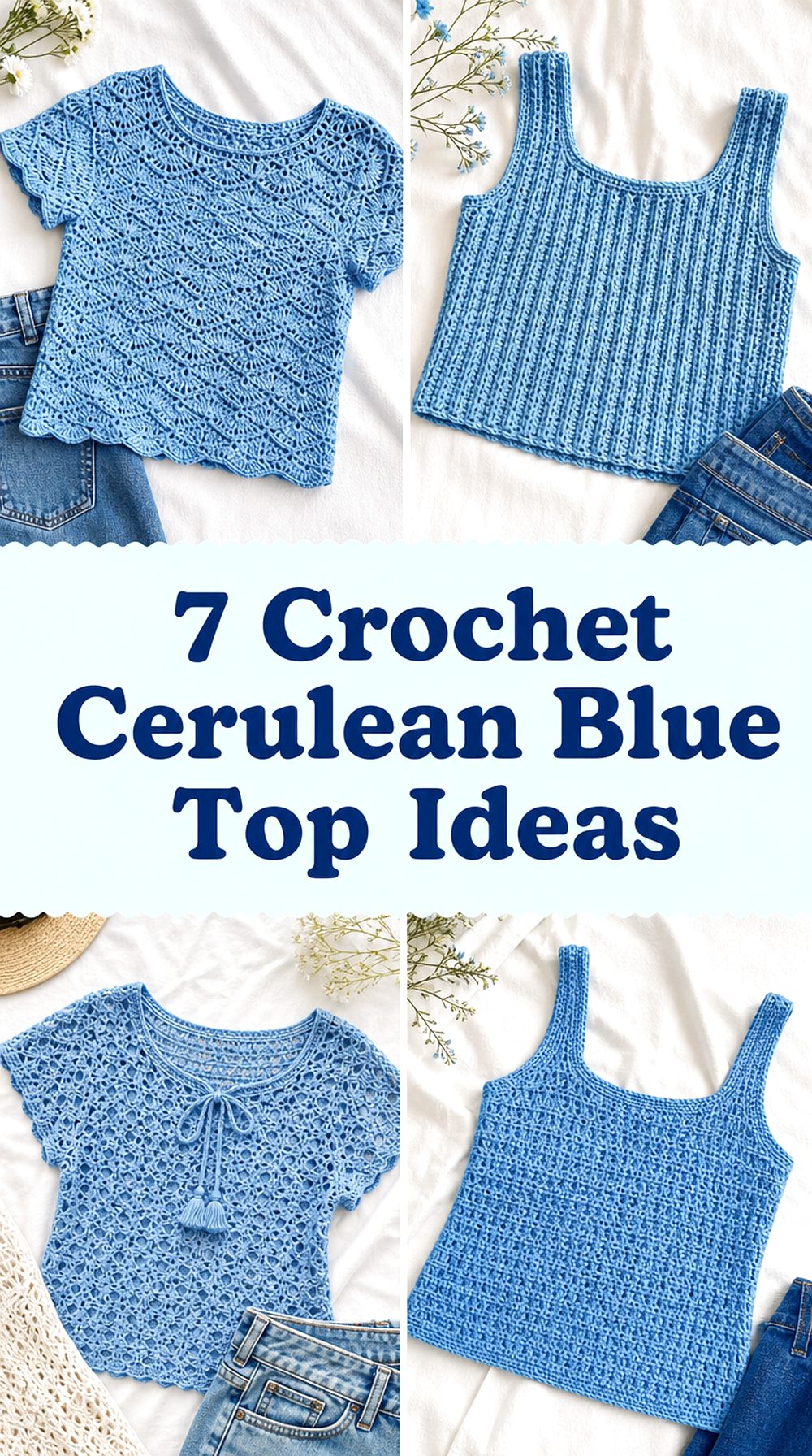 Crochet Cerulean Blue Top Ideas
