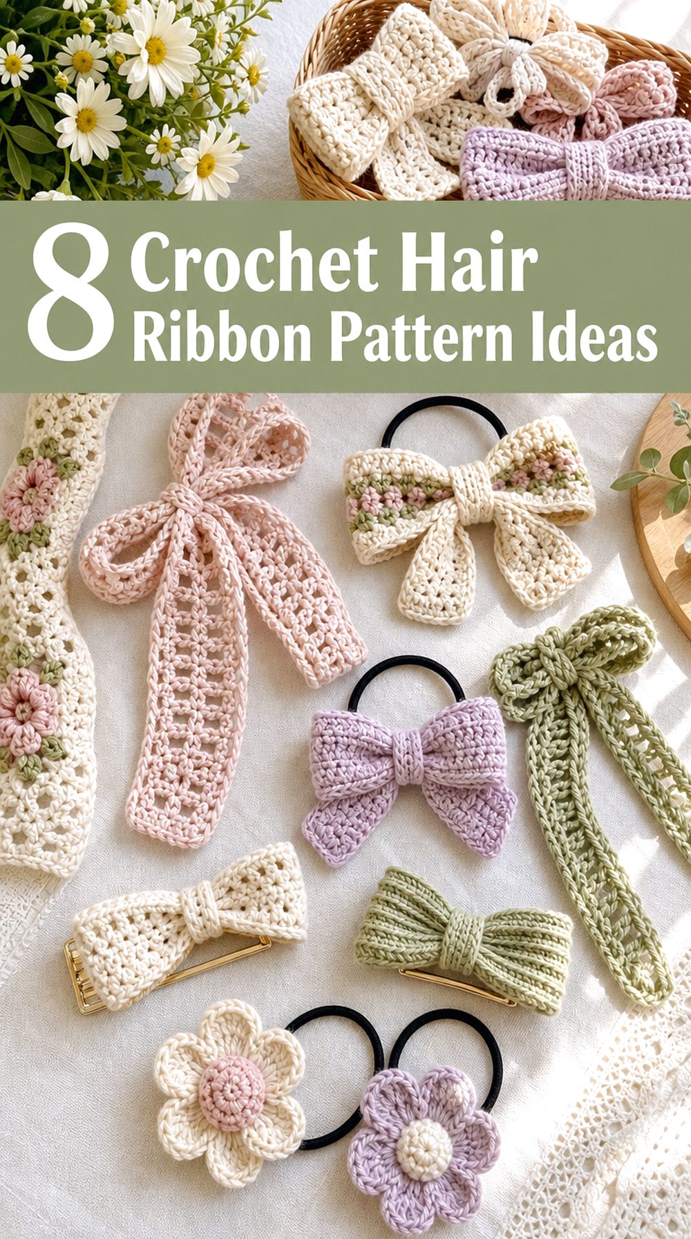 Crochet Hair Ribbon Pattern Ideas