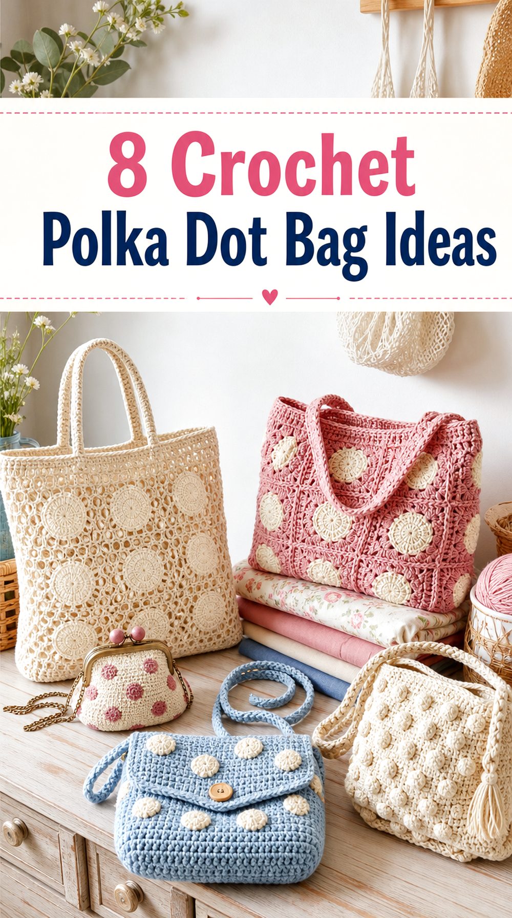 Crochet Polka Dot Bag Ideas