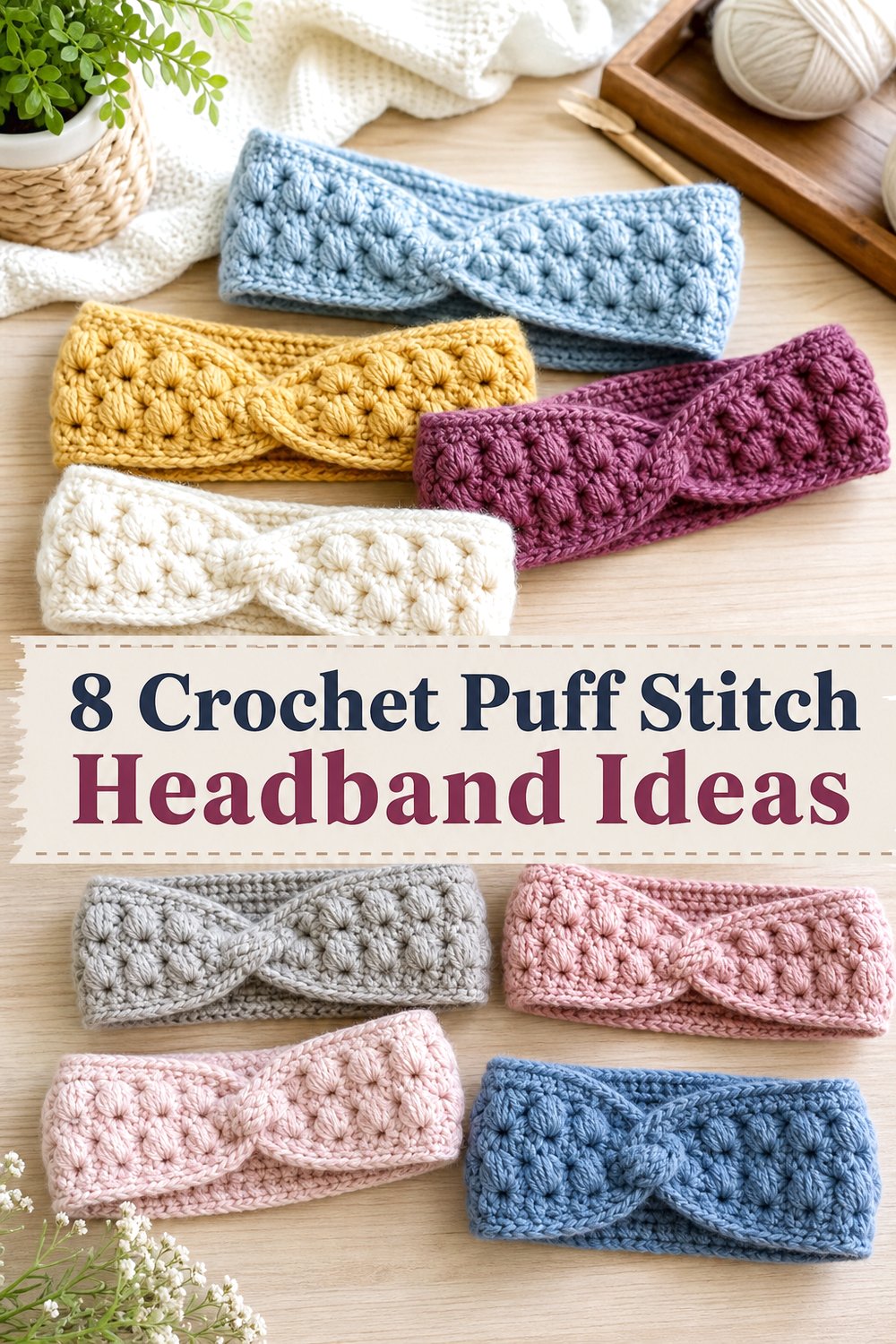 Crochet Puff Stitch Headband Ideas