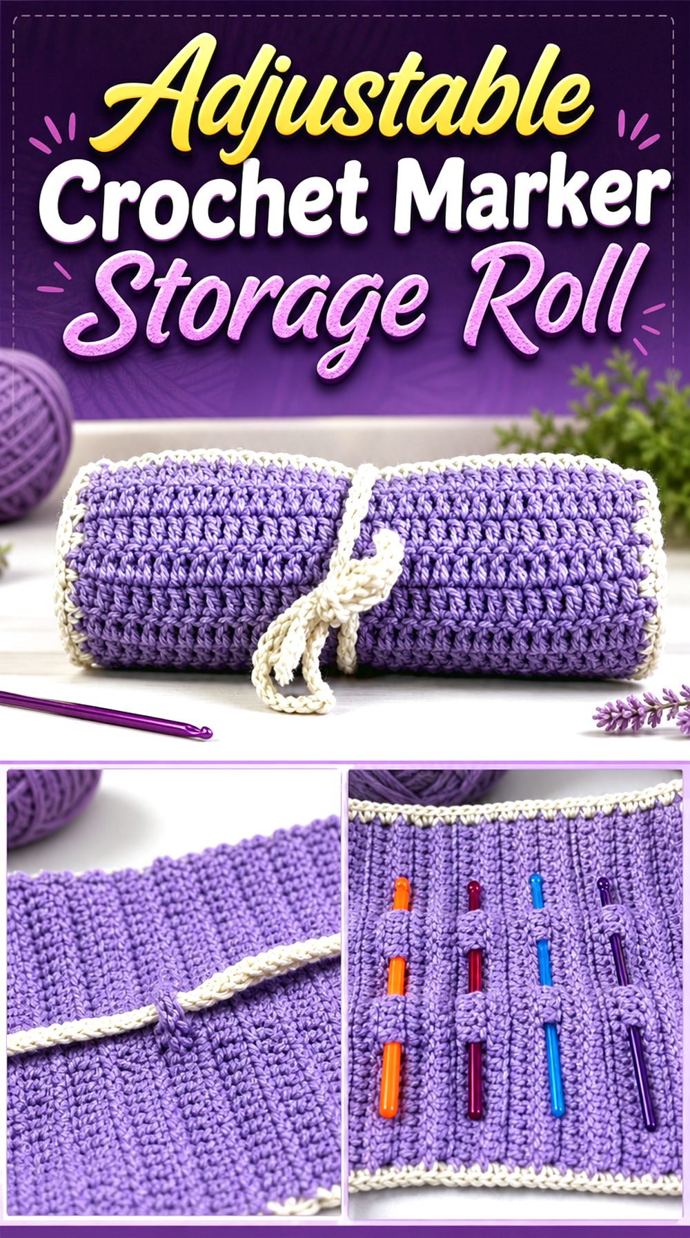 Adjustable Crochet Marker Storage Roll