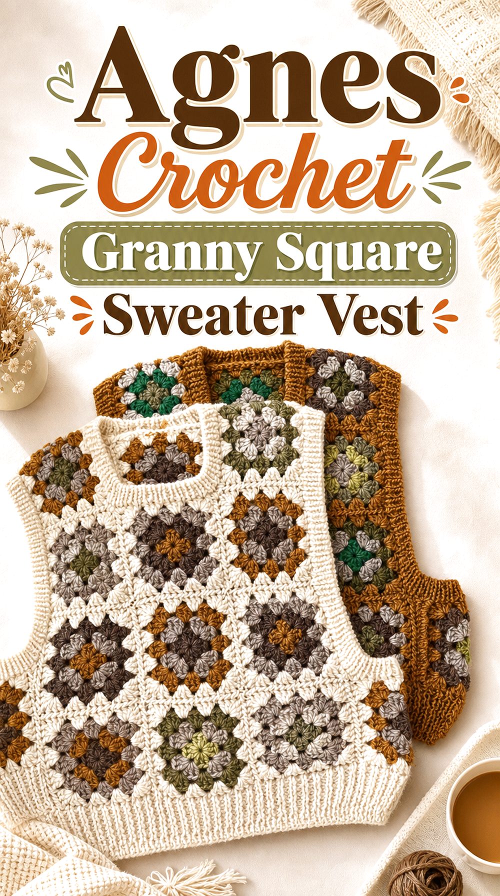 Agnes Crochet Granny Square Sweater Vest