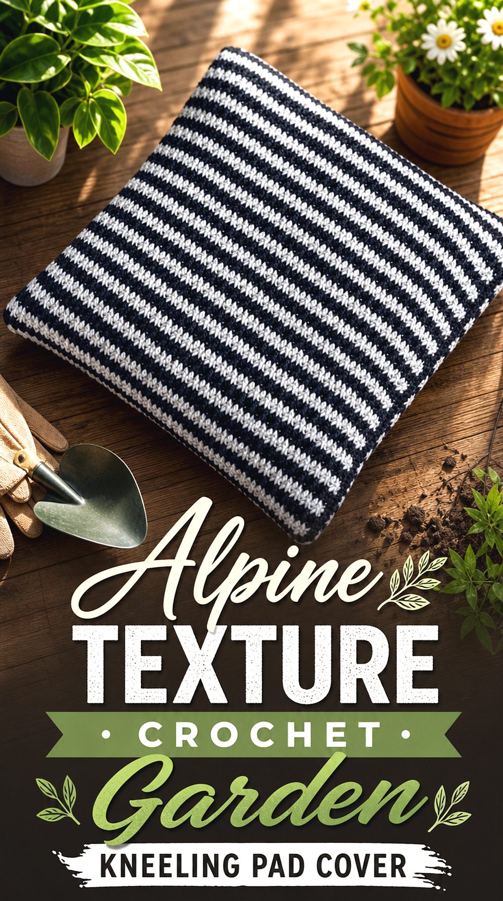 Alpine Texture Crochet Garden Kneeling Pad Cover