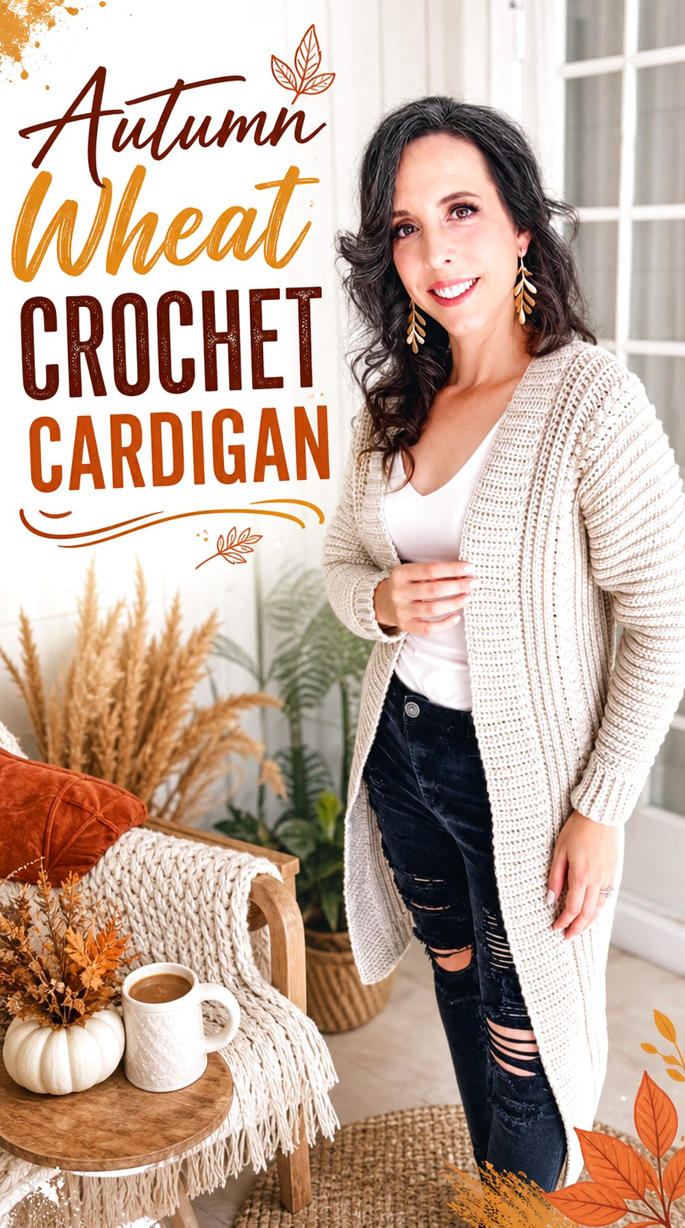 Autumn Wheat Crochet Cardigan