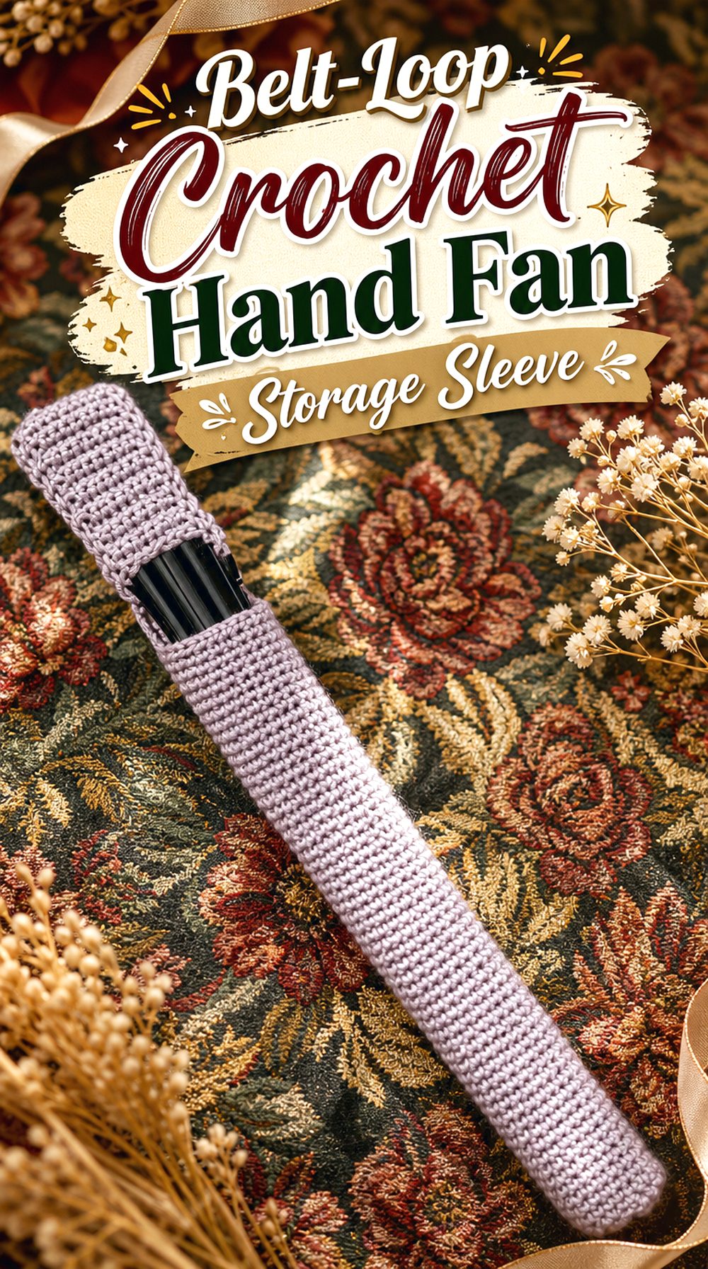 Belt Loop Crochet Hand Fan Storage Sleeve