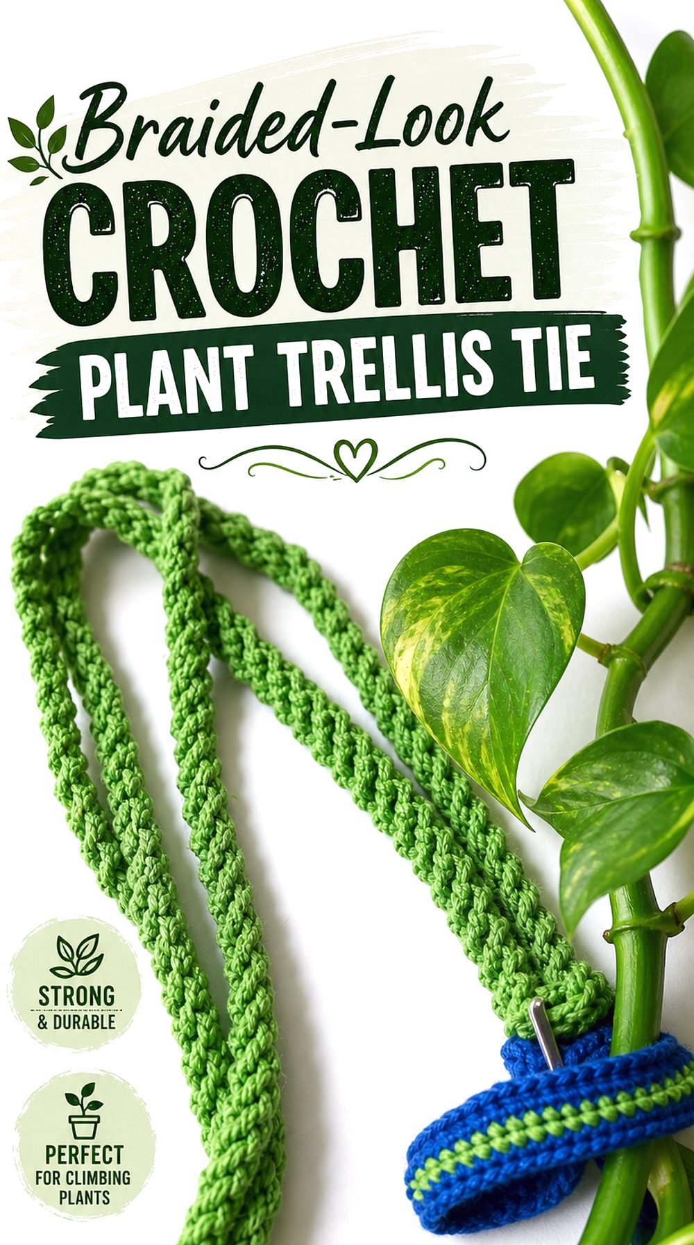 Braided Look Crochet Plant Trellis Tie