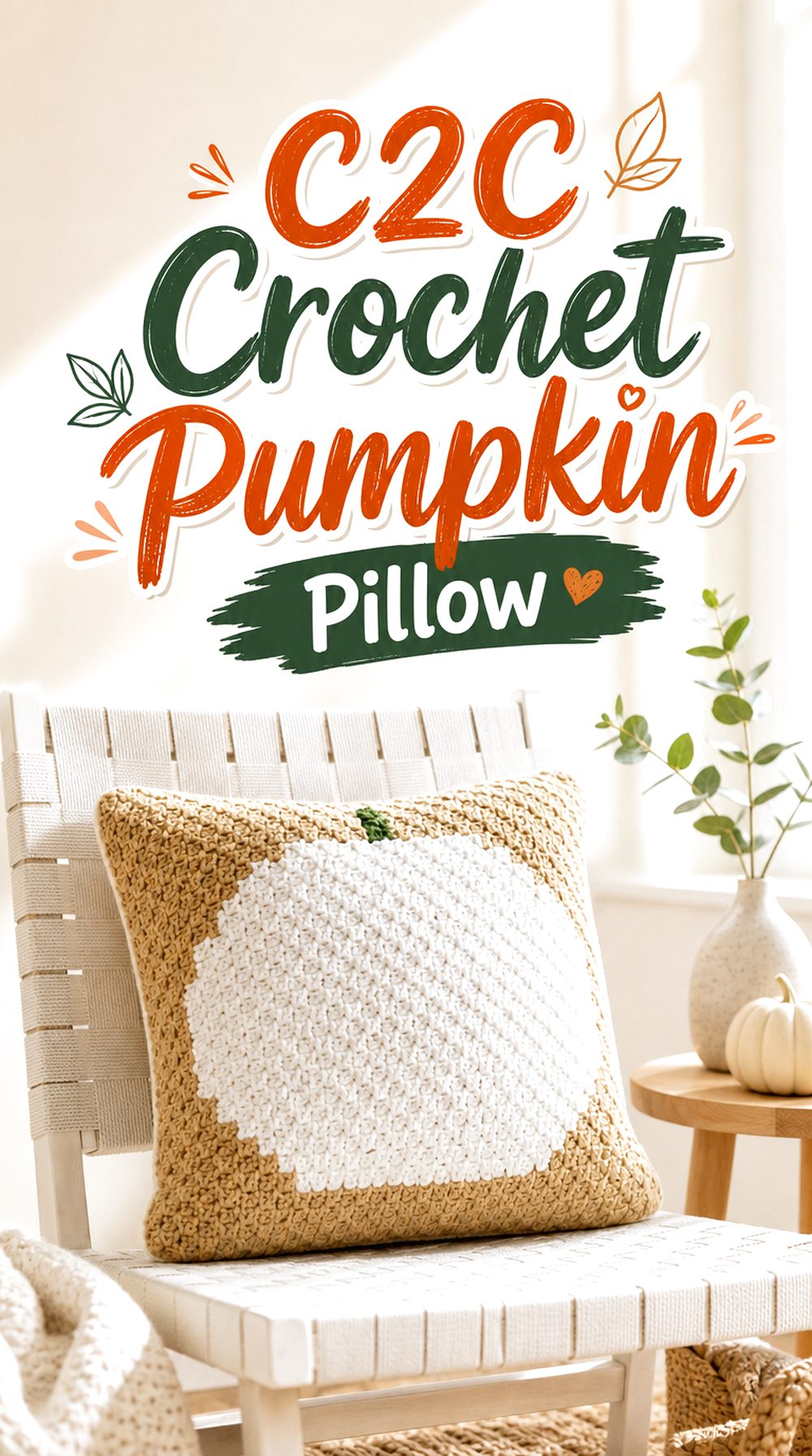 CC Crochet Pumpkin Pillow