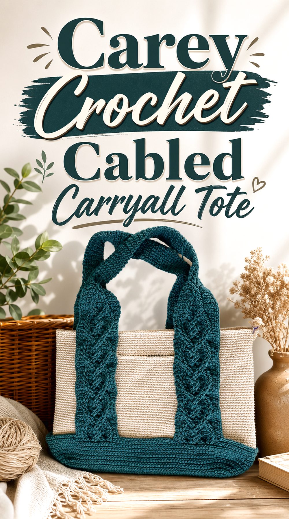 Carey Crochet Cabled Carryall Tote