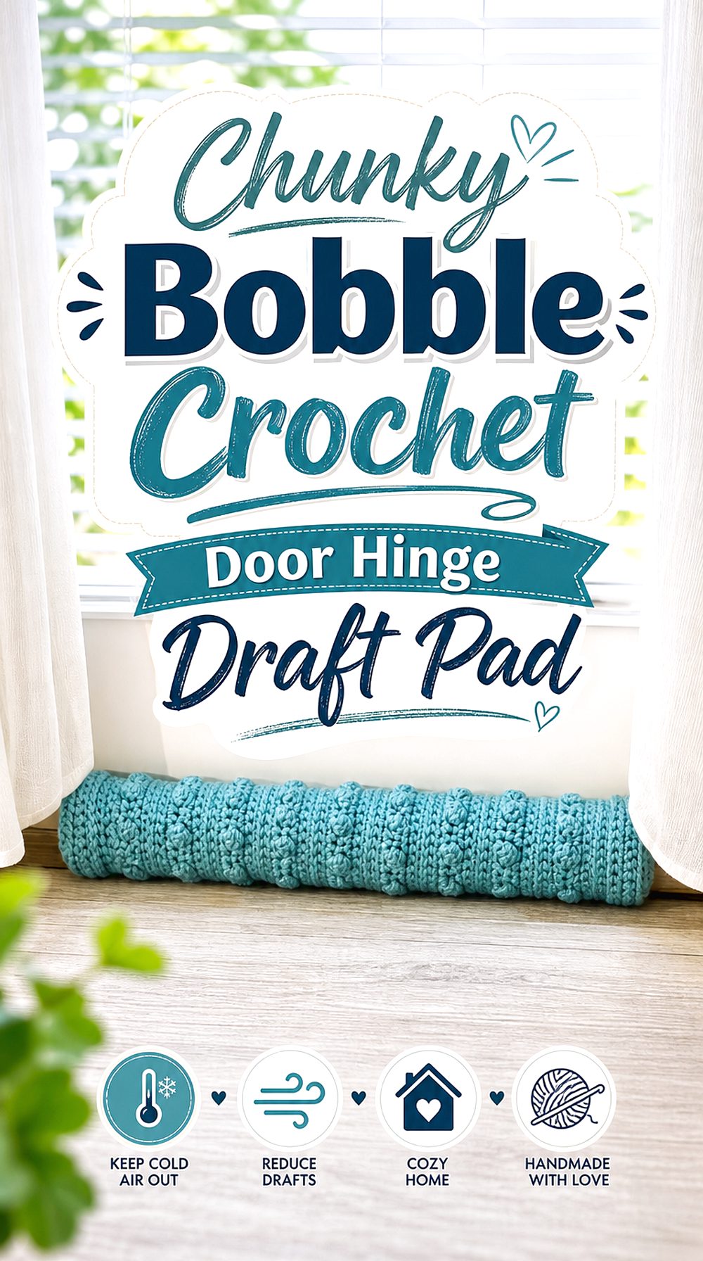 Chunky Bobble Crochet Door Hinge Draft Pad