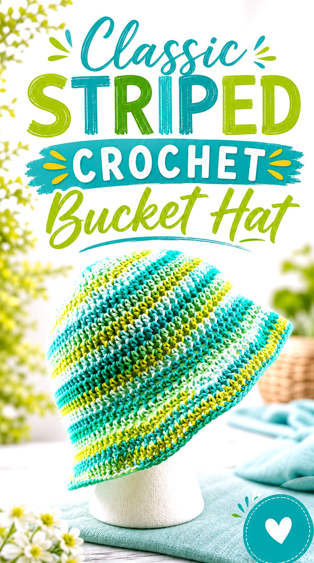 Classic Striped Crochet Bucket Hat