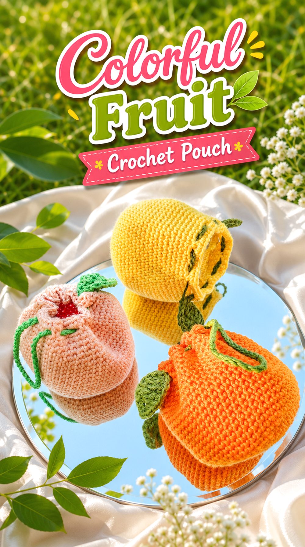 Colorful Fruit Crochet Pouch