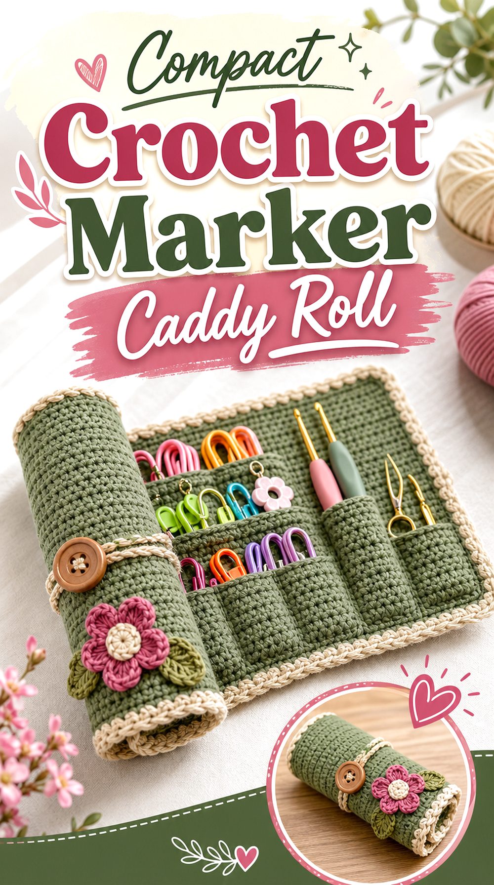 Compact Crochet Marker Caddy Roll