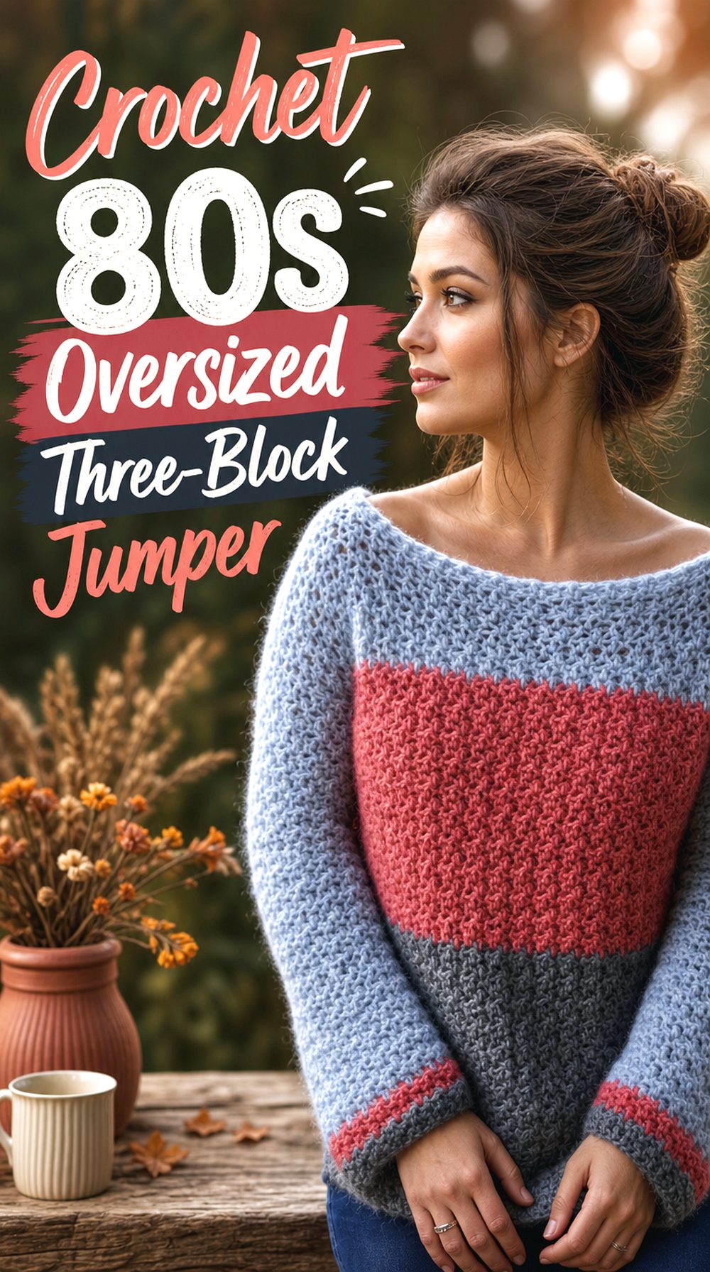 Crochet s Oversized Three Block Jumper