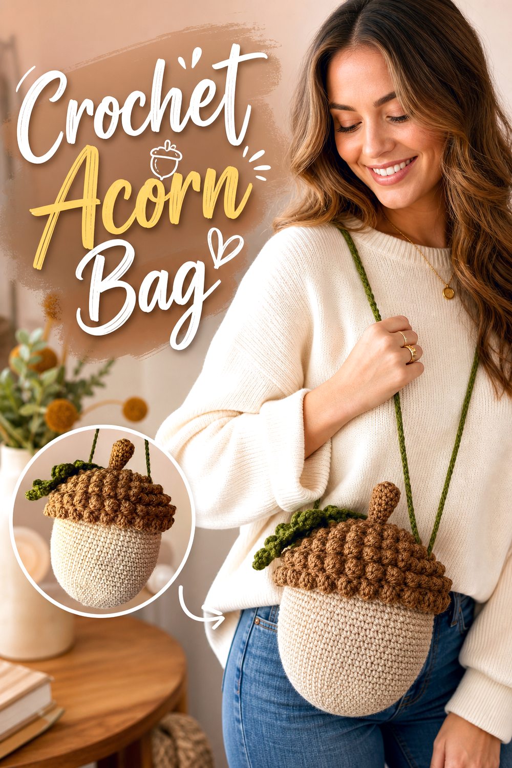 Crochet Acorn Bag