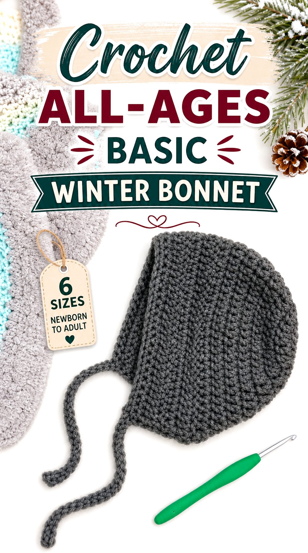 Crochet All Ages Basic Winter Bonnet