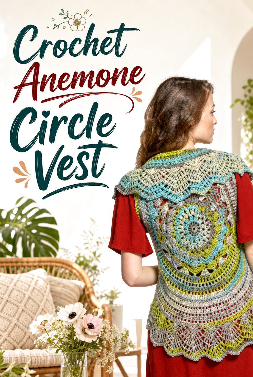 Crochet Anemone Circle Vest