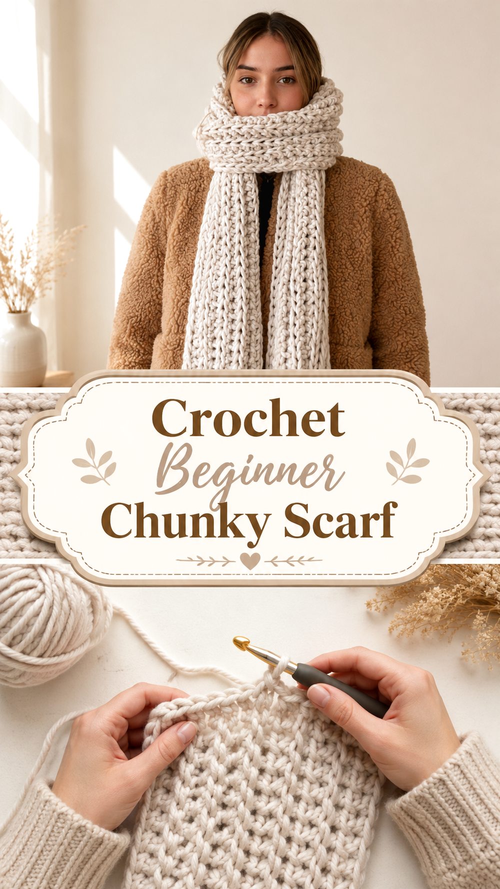 Crochet Beginner Chunky Scarf