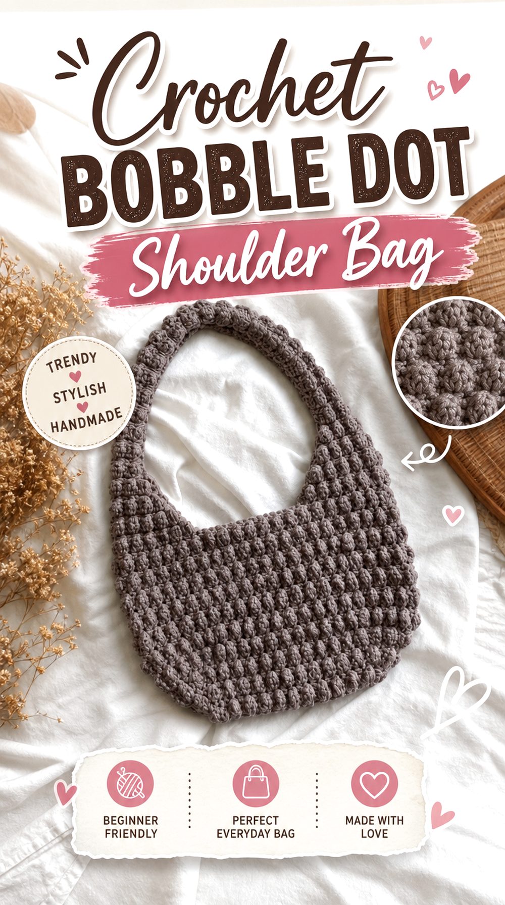 Crochet Bobble Dot Shoulder Bag