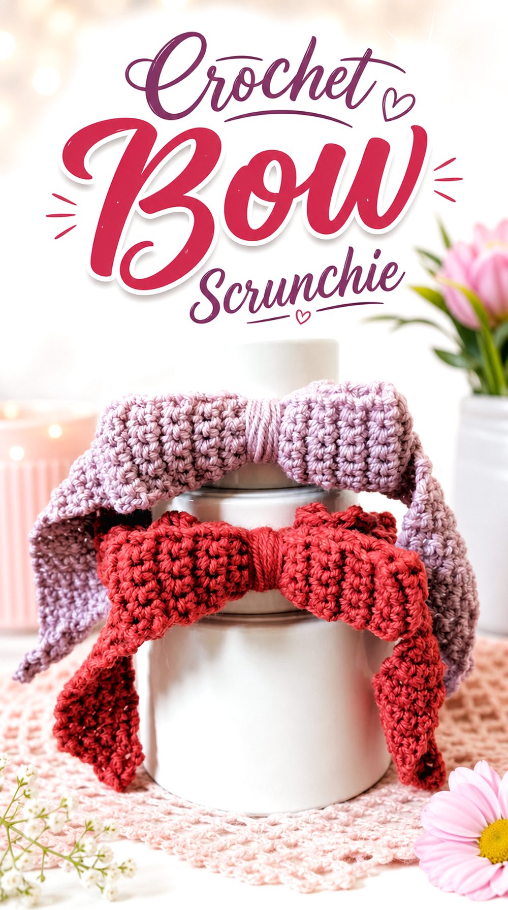 Crochet Bow Scrunchie