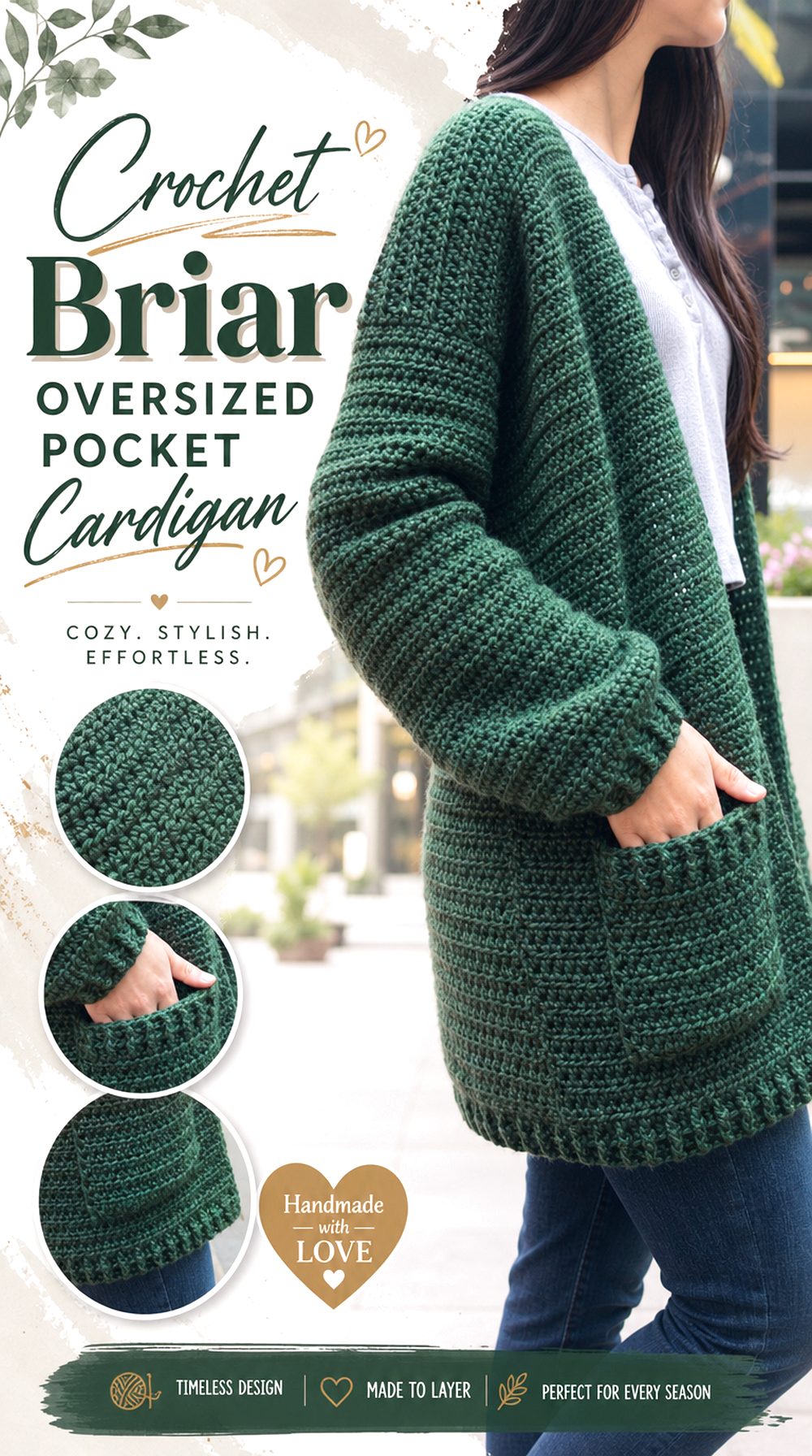 Crochet Briar Oversized Pocket Cardigan