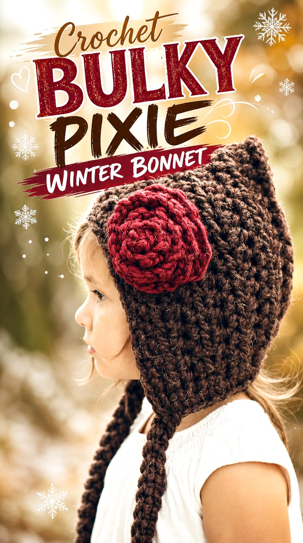 Crochet Bulky Pixie Winter Bonnet