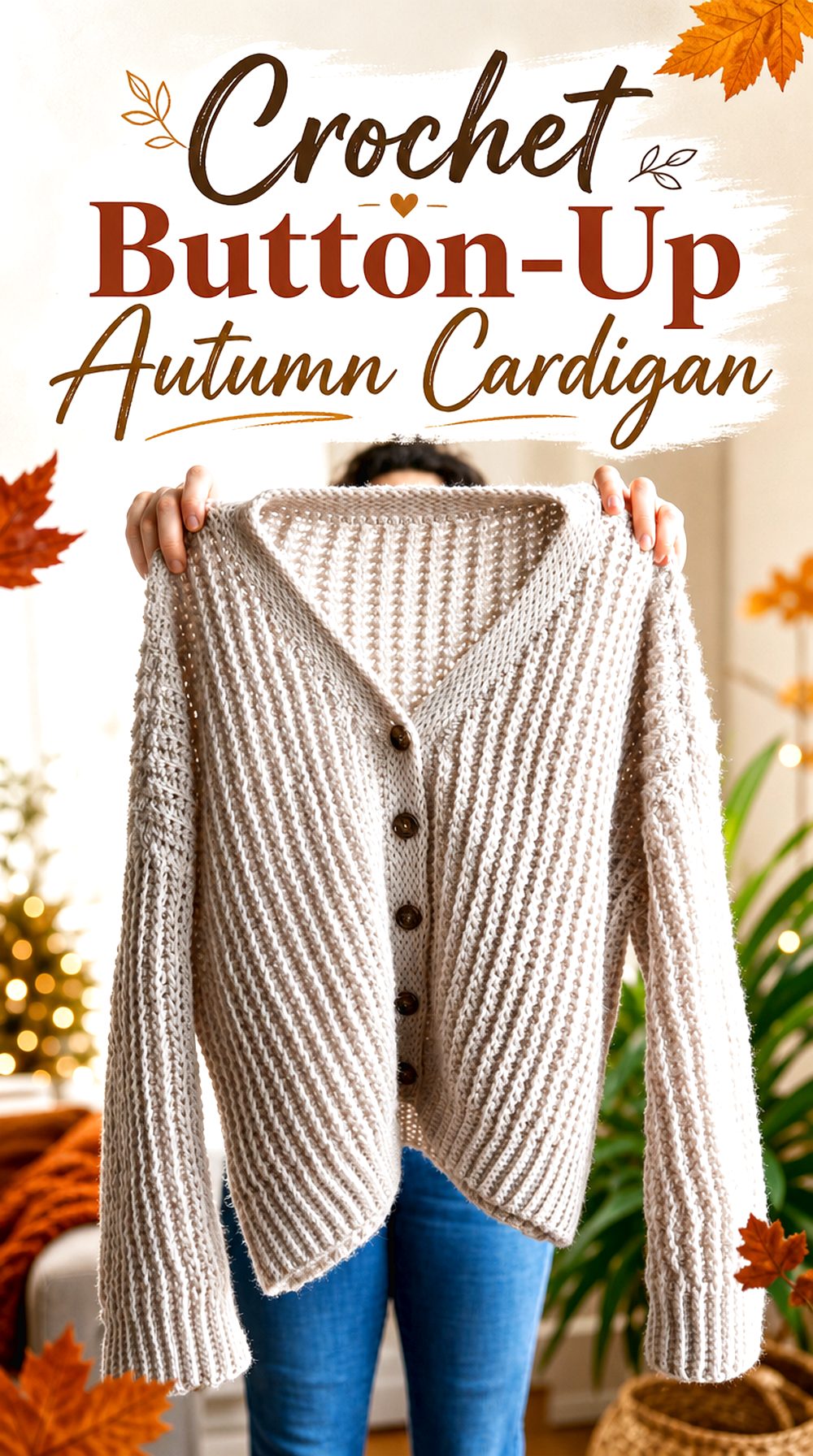 Crochet Button Up Autumn Cardigan