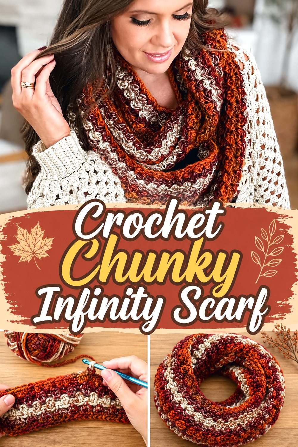 Crochet Chunky Infinity Scarf