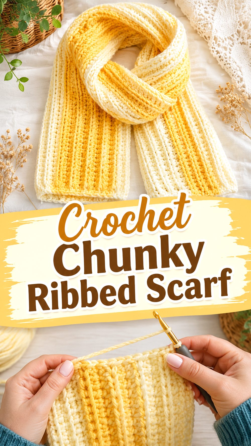Crochet Chunky Ribbed Scarf