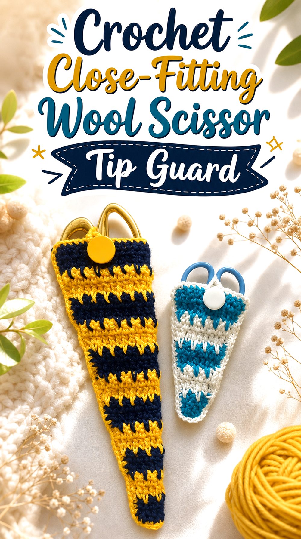 Crochet Close Fitting Wool Scissor Tip Guard