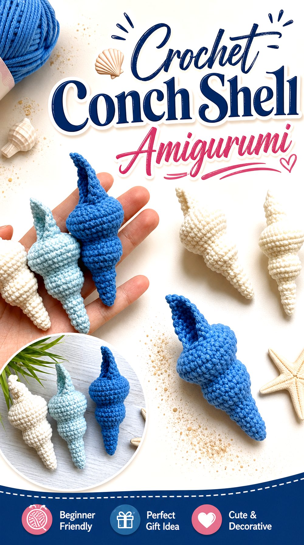 Crochet Conch Shell Amigurumi
