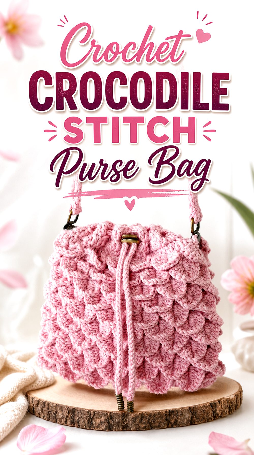 Crochet Crocodile Stitch Purse Bag