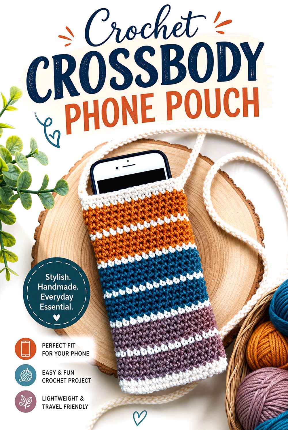 Crochet Crossbody Phone Pouch