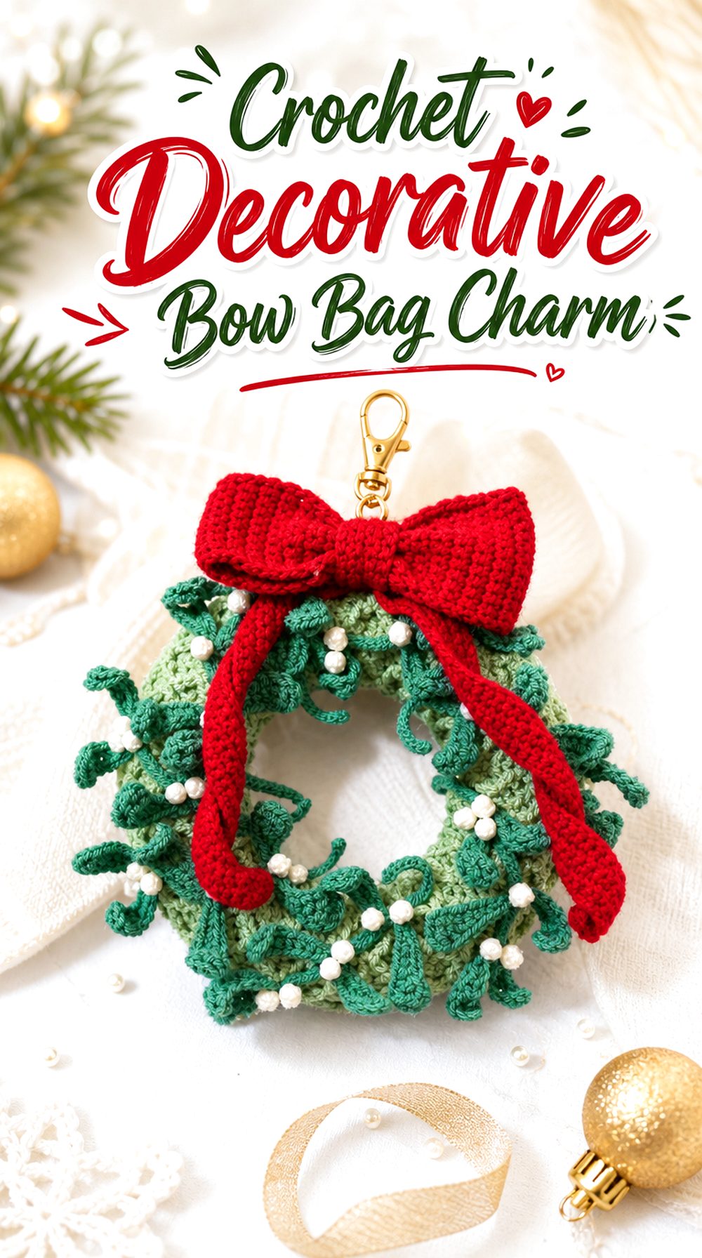 Crochet Decorative Bow Bag Charm