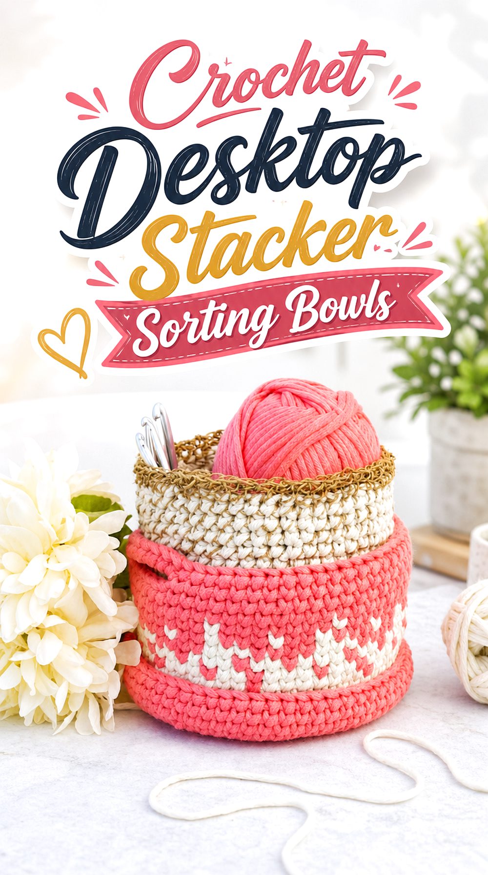 Crochet Desktop Stacker Sorting Bowls