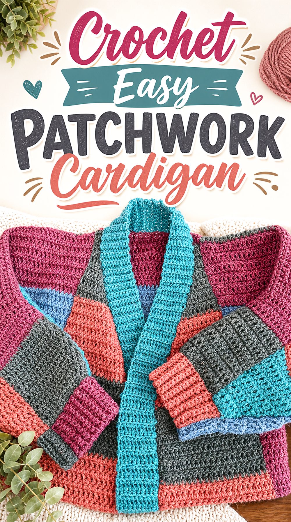 Crochet Easy Patchwork Cardigan