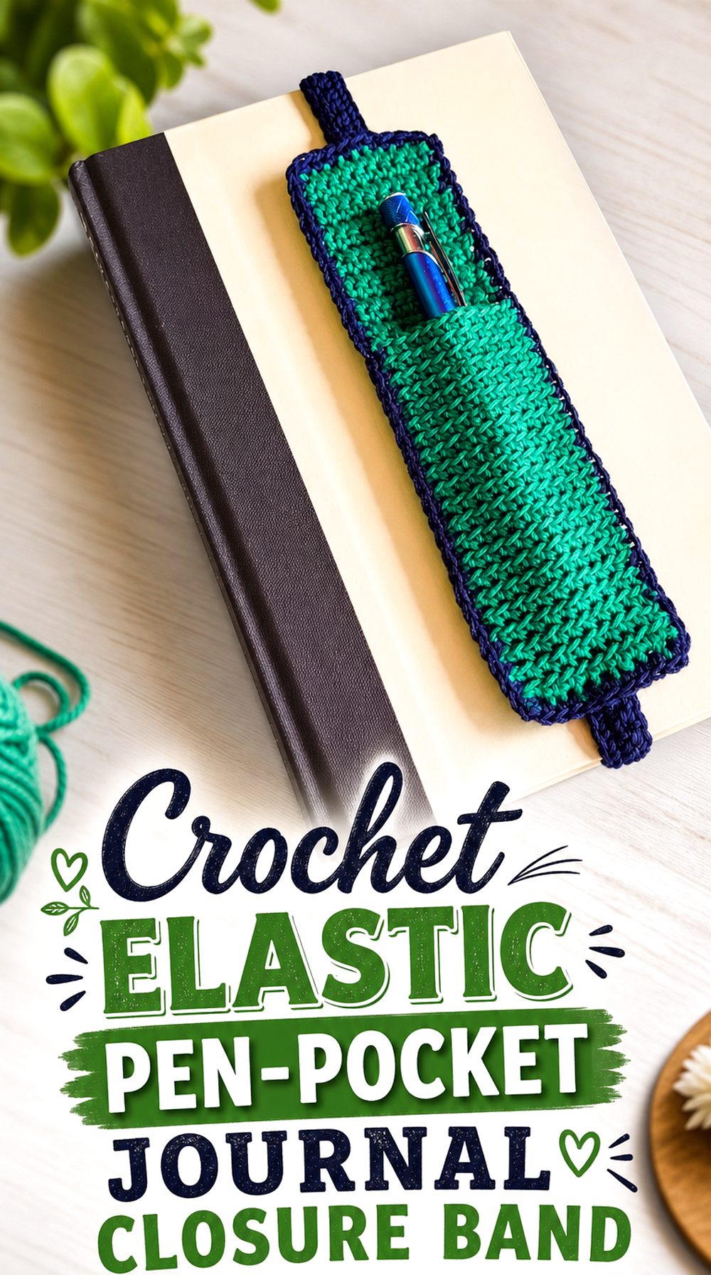 Crochet Elastic Pen Pocket Journal Closure Band