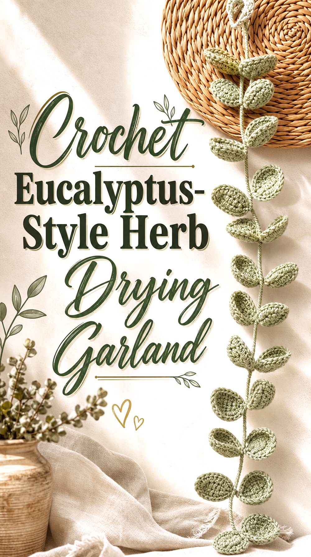 Crochet Eucalyptus Style Herb Drying Garland