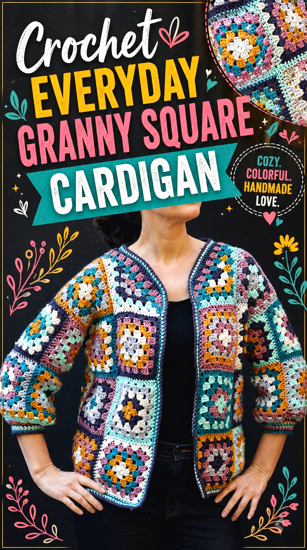 Crochet Everyday Granny Square Cardigan