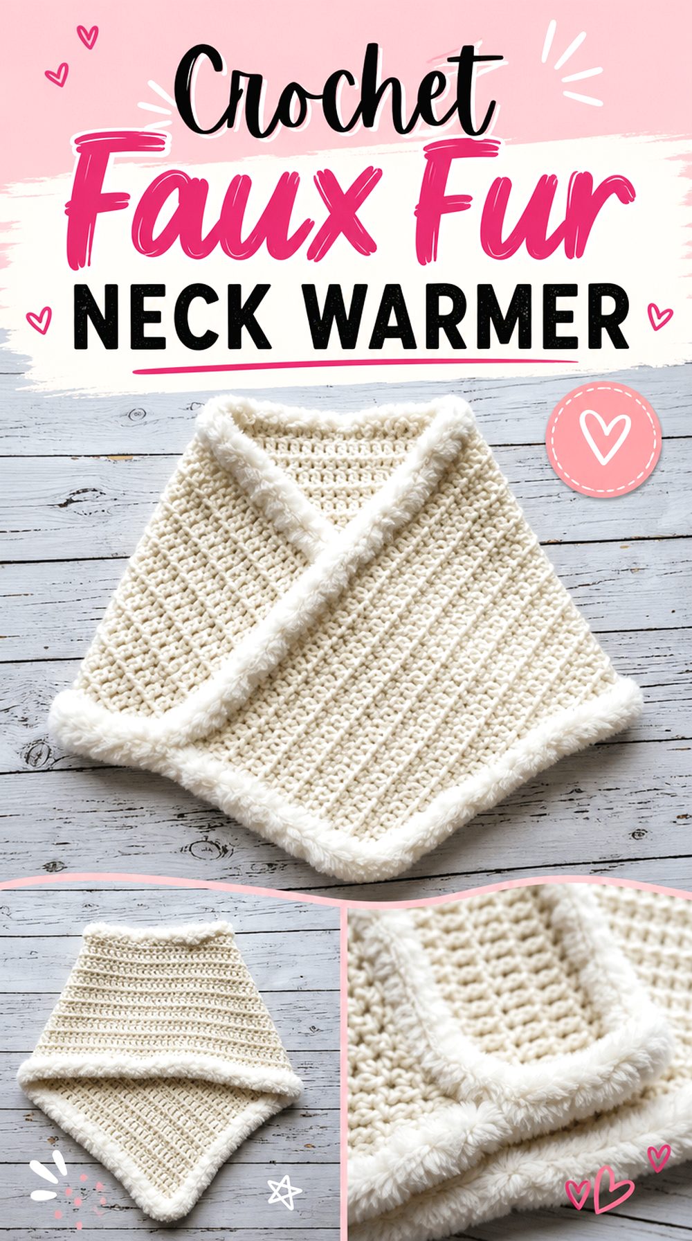 Crochet Faux Fur Neck Warmer
