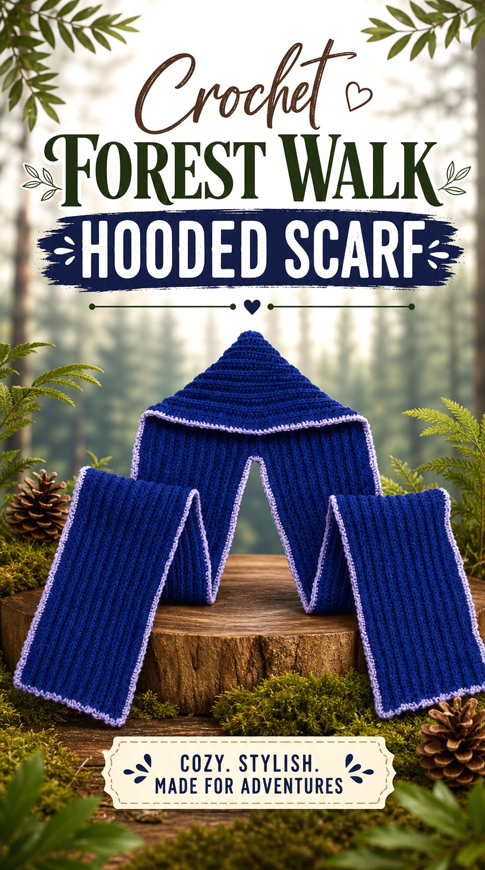 Crochet Forest Walk Hooded Scarf