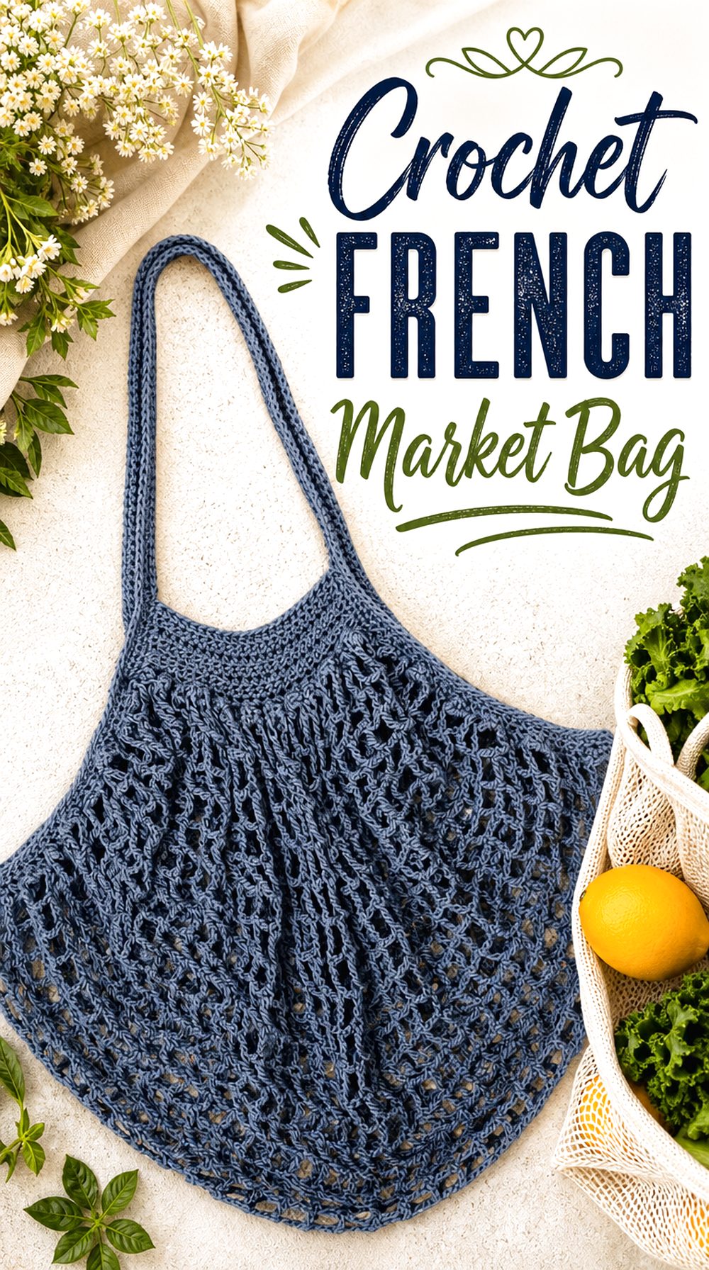 Crochet French Market Bag