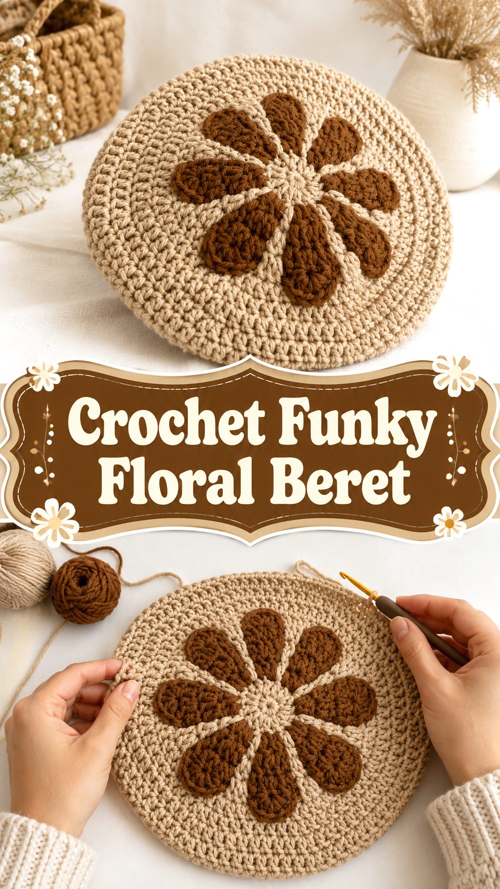 Crochet Funky Floral Beret